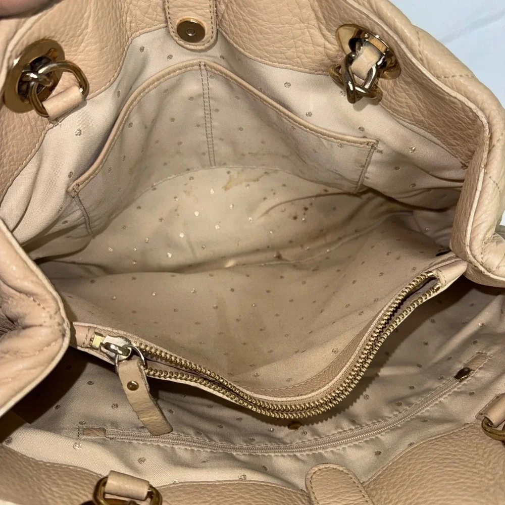 Kate‎ Spade New York Beige Quilted Leather Chain Strap Shoulder Tote Bag Large